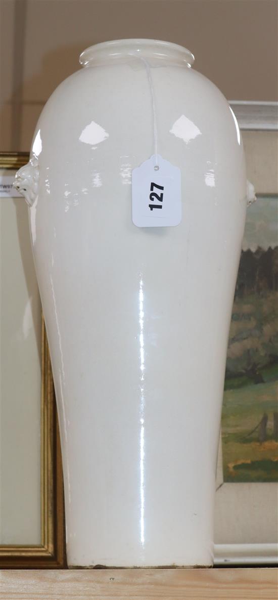 A Chinese cream crackle glaze tall vase, 18th/19th century height 41cm